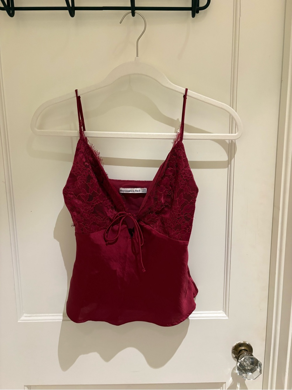 Abercrombie & Fitch Wine Red Satin Lace Cami